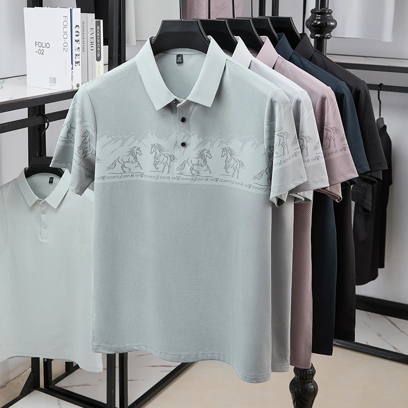 Polo Shirt Equestrian - Camisa polo masculina com estampa equestre