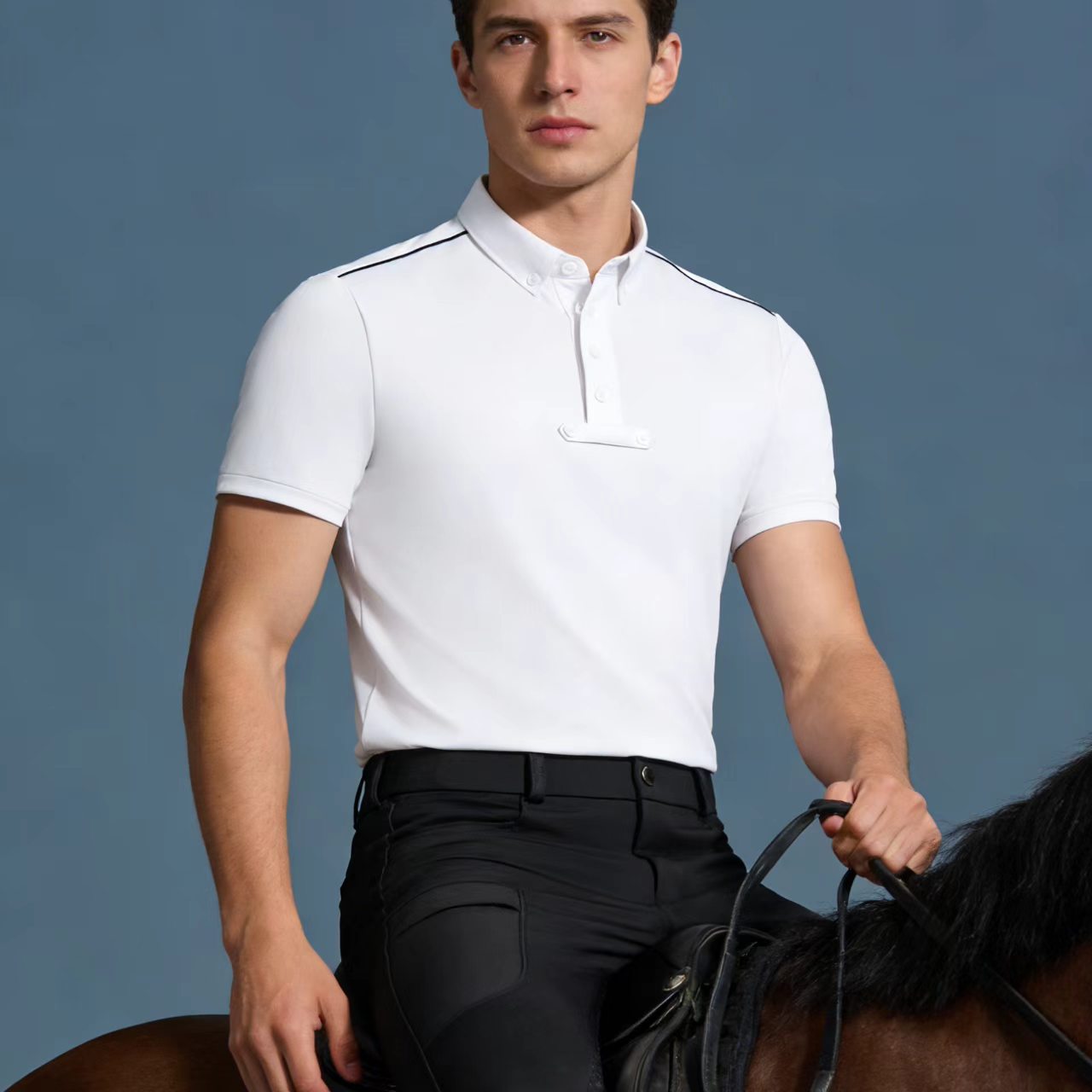 Camisa polo de equitação mascu - Polo Shirt Equestrian avaliação e preço