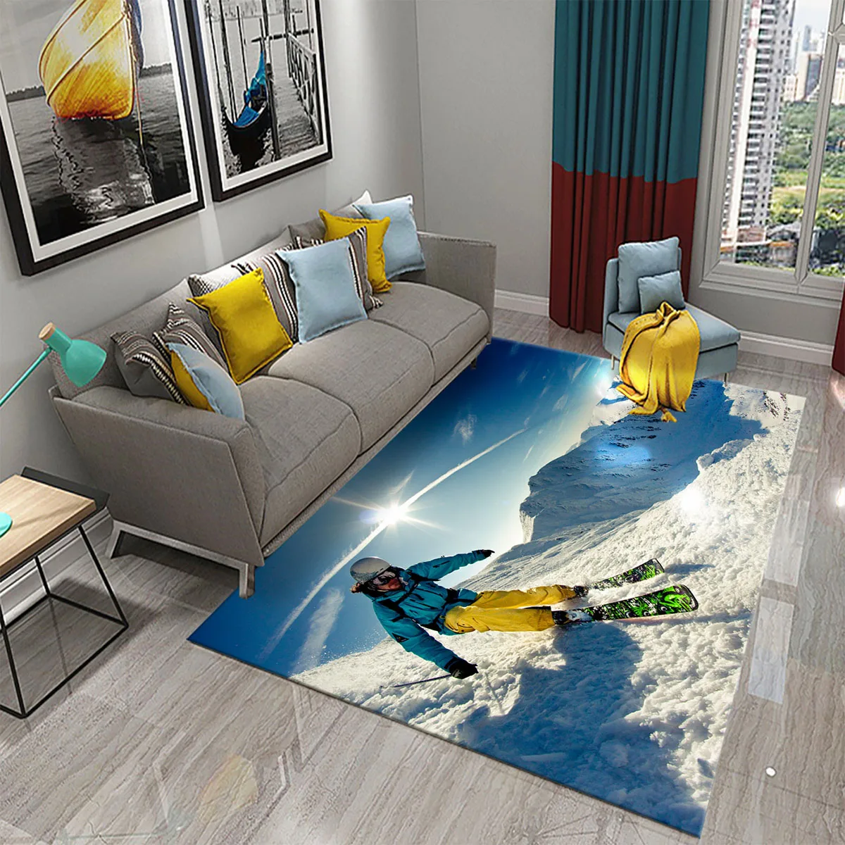 Esqui neve montanha tema tapet - Outdoor Sport Flooring avaliação e preço